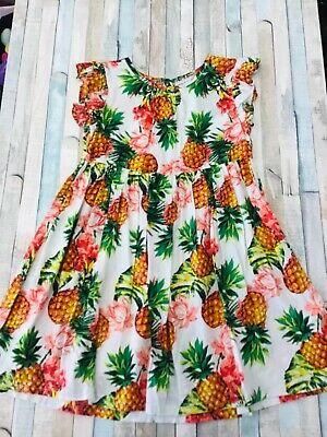 Girls Bright “Pineapple” Print Summer Dress, 3-6 Years