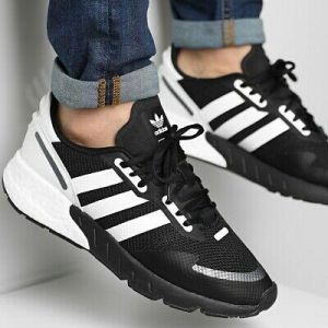 🚨 Adidas ZX 1K Boost Men’s Athletic Shoe Black Running Sneaker Casual Trainers