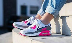 Nike Air Max 90 III White/Concord/Pink Blast Women&#039;s Trainers in Various Sizes