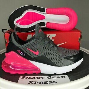 Nike Air Max 270 GS Smoke Gray Hyper Pink Sneakers 6.5Y Women&#039;s 8 943345-031