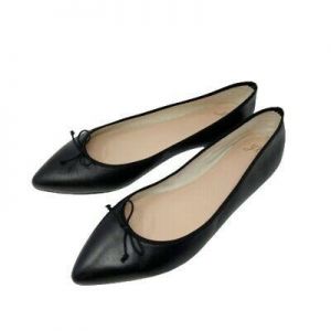 flowers women shoes J Crew Ballet Flats Womens Size 9.5 Black Leather Gemma Slip On Shoes