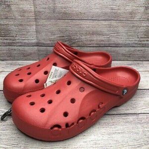 NEW Crocs Baya 10126-6EN Red Pepper Clogs Slip On Slides Shoes Mens Size 13